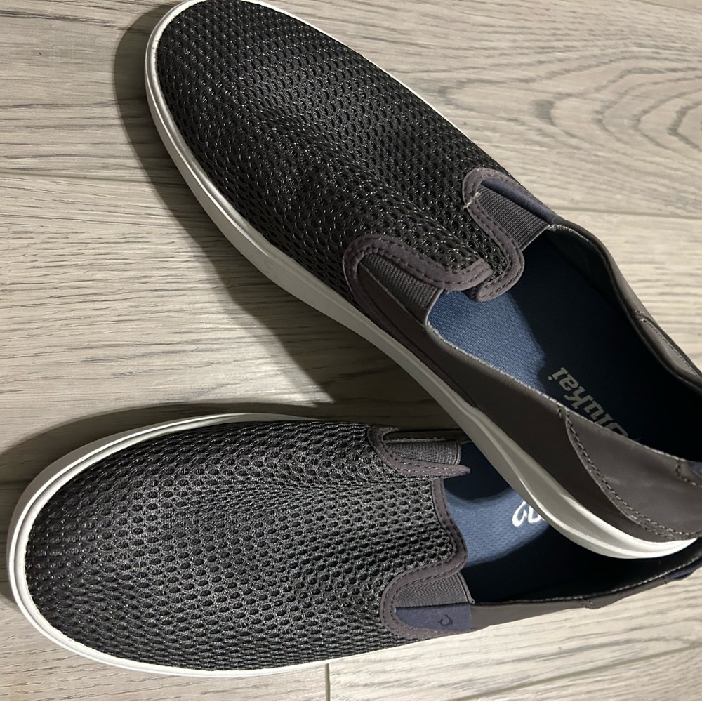 OluKai Men's Black Slip-On Shoes
